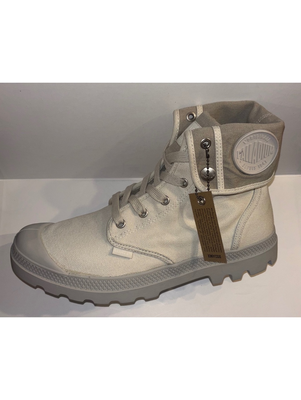 Palladium Baggy Men 10 Vapor Metal Fold Down Canvas Boots NIB 02353